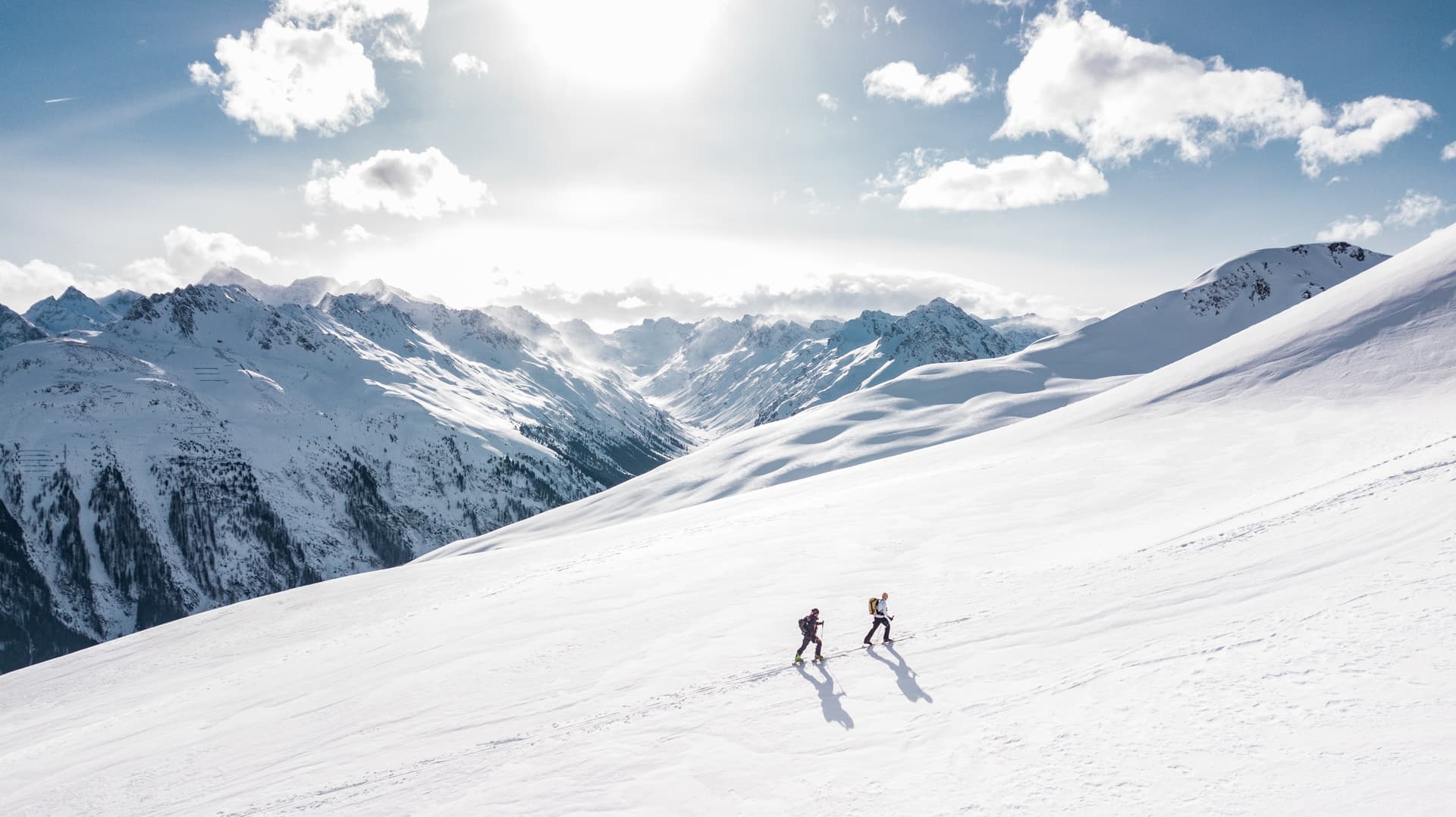 Skiers on the mountain in formigal ski resort