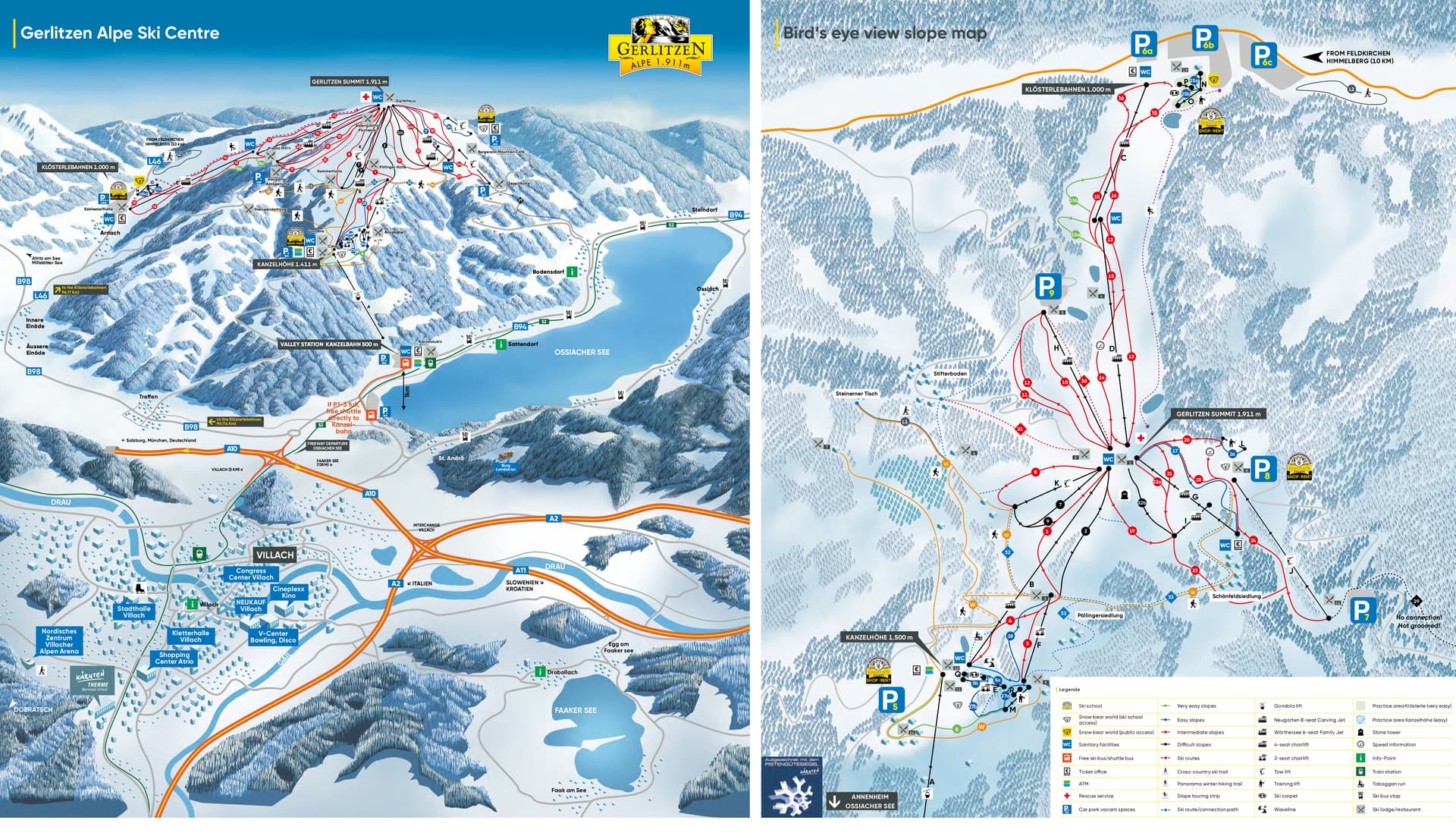 Gerlitzen Alpe ski map