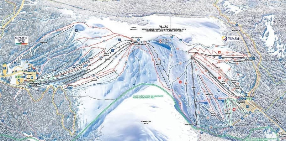 Yllas ski map