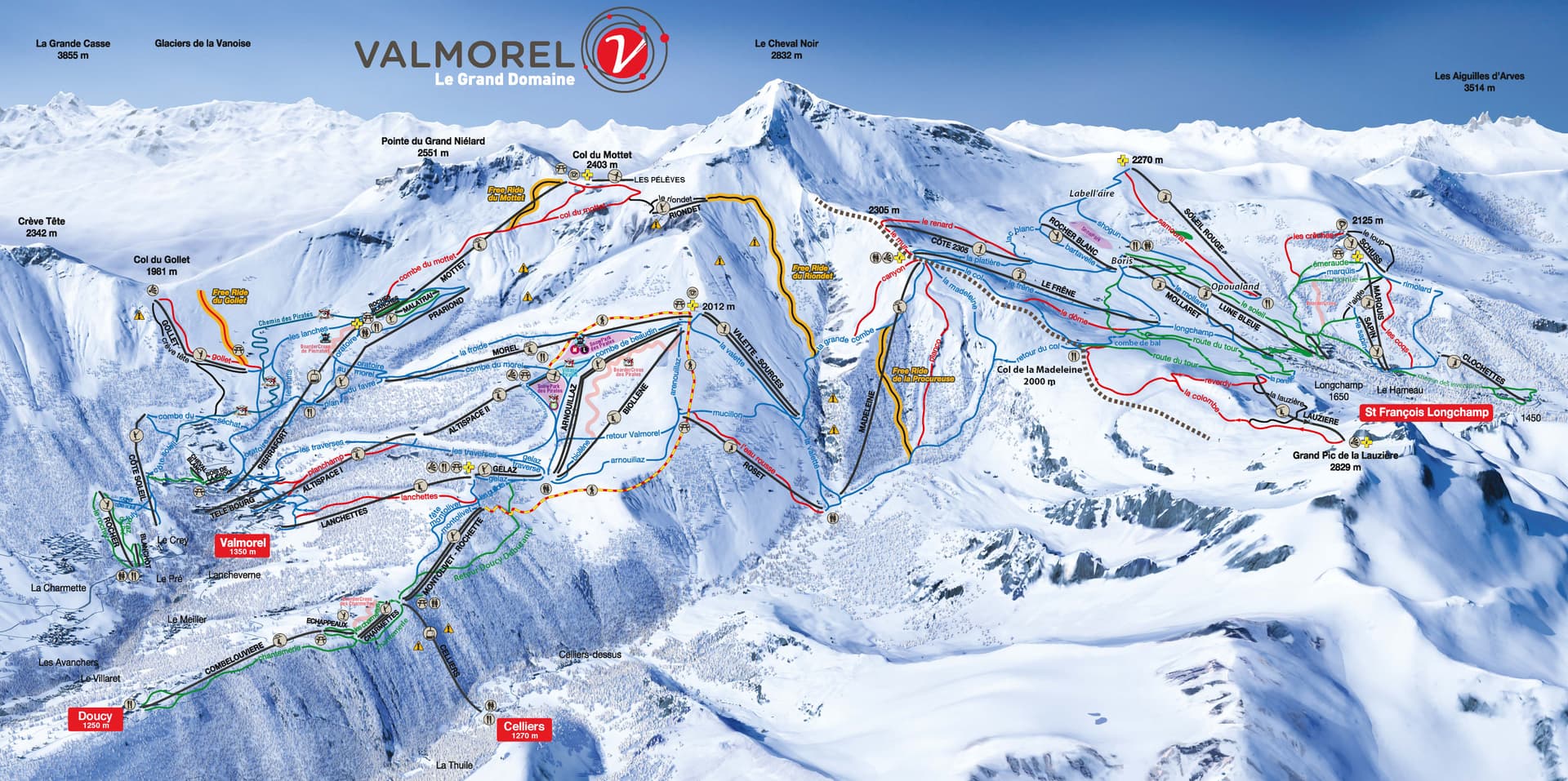 St Francois Longchamp ski map