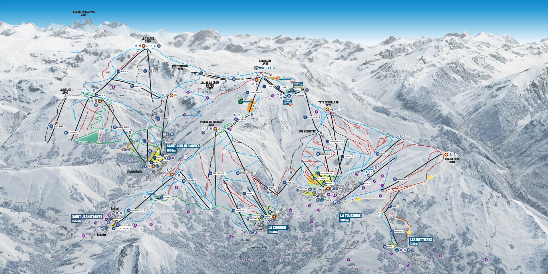 La Toussuire ski map